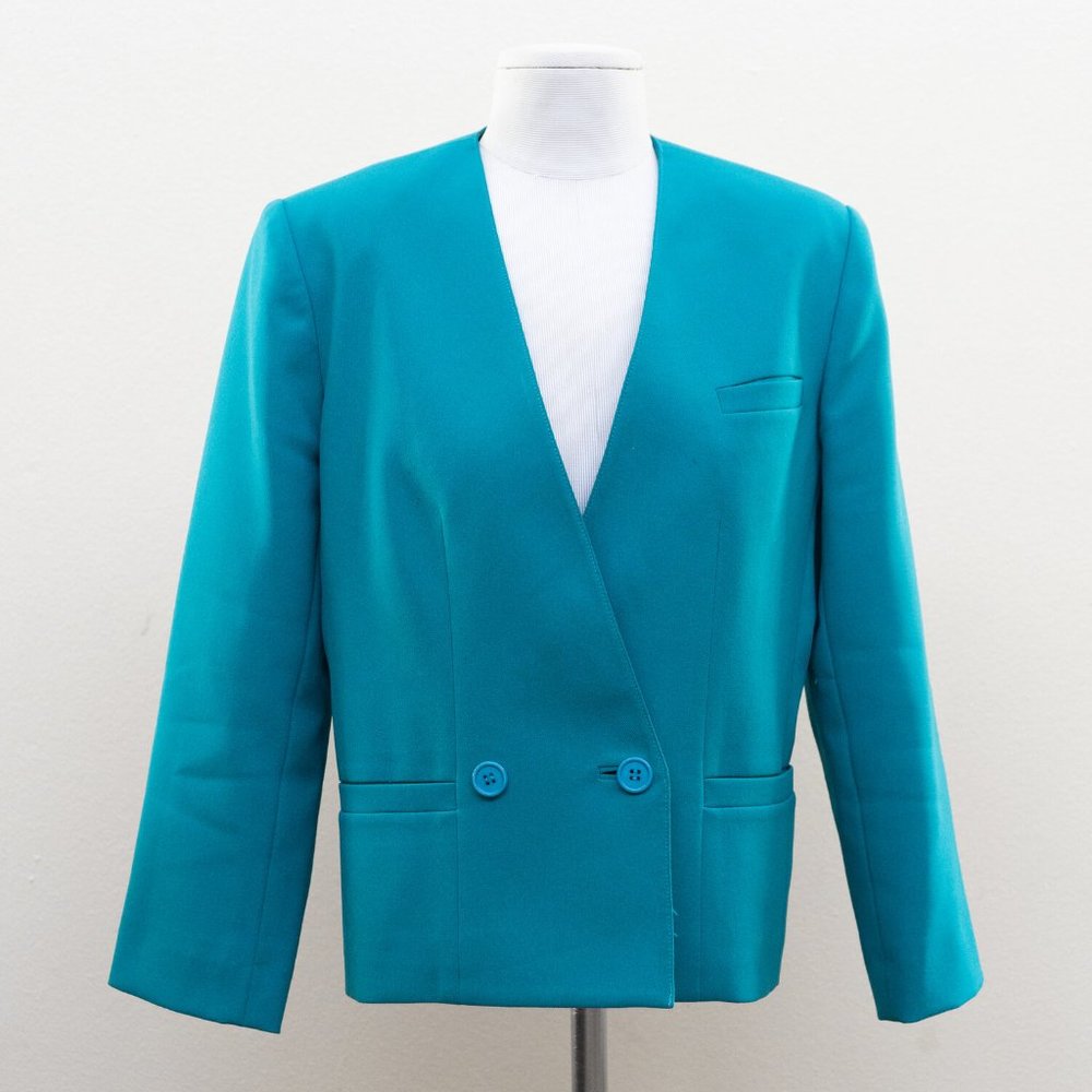 VTG 1980’s G Carlyle Struven Teal Blue Blazer